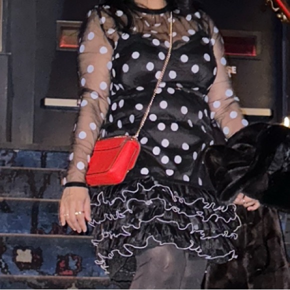 Polka dots Ruffled bottom with velvet belt - Picture 7 of 8